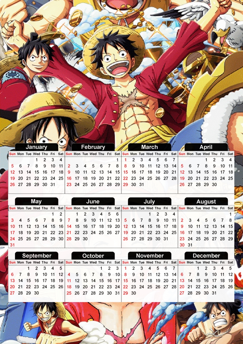 Calendrier One Piece Luffy white - Mobilier