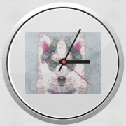 Horloge Murale abstract husky puppy