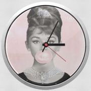 Horloge Murale Audrey Hepburn bubblegum