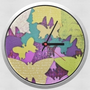 Horloge Murale Butterflies art paper