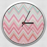 Horloge Murale colorful chevron in pink