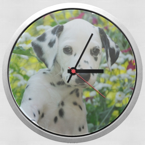 Horloge Murale chiot dalmatien dans un panier