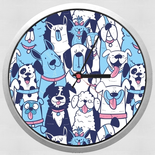 Horloge Murale Dogs seamless pattern