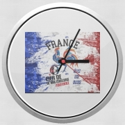 Horloge Murale France Football Coq Sportif Fier de nos couleurs Allez les bleus