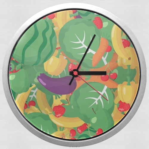 Horloge Murale Healthy Food: Fruits and Vegetables V2