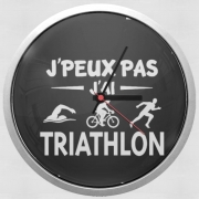 Horloge Murale Je peux pas j ai Triathlon