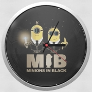 Horloge Murale Minion in black mashup Men in black
