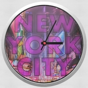 Horloge Murale New York City Broadway - Couleur rose 