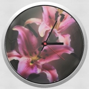 Horloge Murale Painting Pink Stargazer Lily