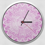 Horloge Murale Pink Bohemian Boho Mandala