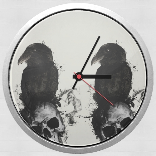 Horloge Murale Raven and Skull