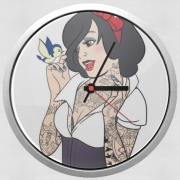 Horloge Murale Snow White Tattoo Bird