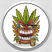 Horloge Murale Tiki mask cannabis weed smoking