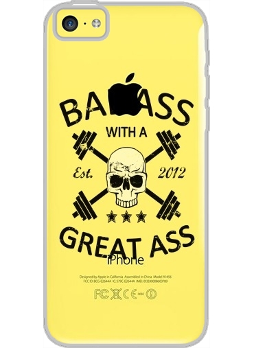 Coque Iphone 5C Transparente Badass with a great ass
