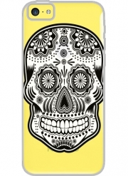 Coque Iphone 5C Transparente black and white sugar skull