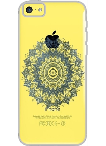 Coque Iphone 5C Transparente Bohochic Mandala in Blue