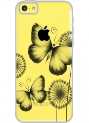 Coque Iphone 5C Transparente Butterflies Dandelion