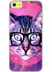 Coque Iphone 5C Transparente Chat Hipster