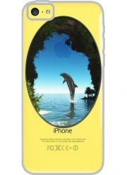 Coque Iphone 5C Transparente Dauphin dans la grotte cachée