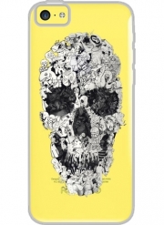 Coque Iphone 5C Transparente Doodle Skull