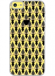Coque Iphone 5C Transparente Glitter Triangles in Gold Black And Nude
