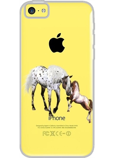 Coque Iphone 5C Transparente Amour cheval pour toujous