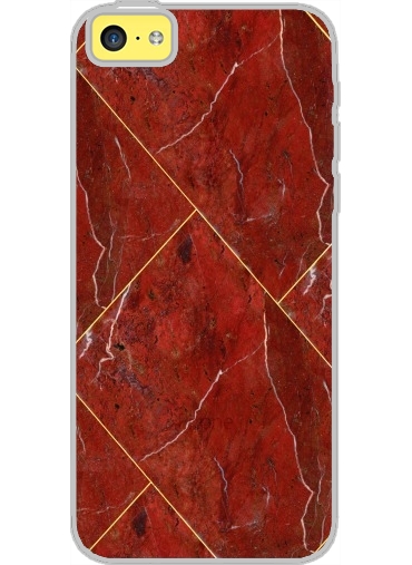 Coque Iphone 5C Transparente Minimal Marble Red