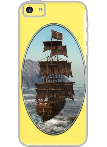 Coque Iphone 5C Transparente Bateau Pirate