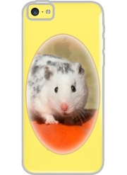 Coque Iphone 5C Transparente Hamster dalmatien blanc tacheté de noir