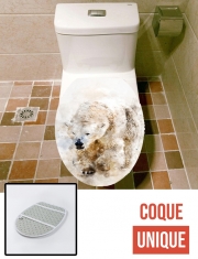 Housse de toilette - Décoration abattant wc Abstract watercolor polar bear