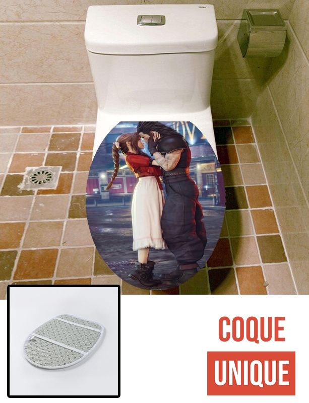 Housse de toilette - Décoration abattant wc Aerith x Zack Fair First Love EVER