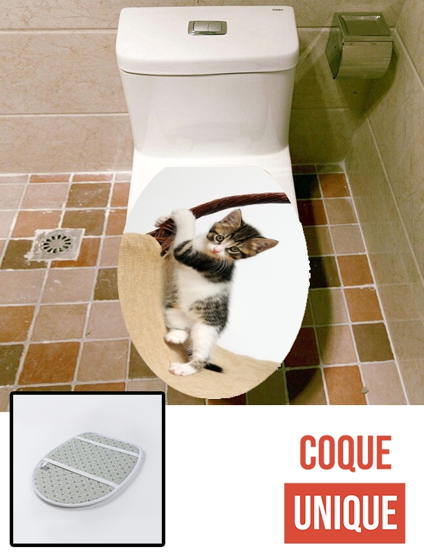 Housse de toilette - Décoration abattant wc Bébé chat, mignon