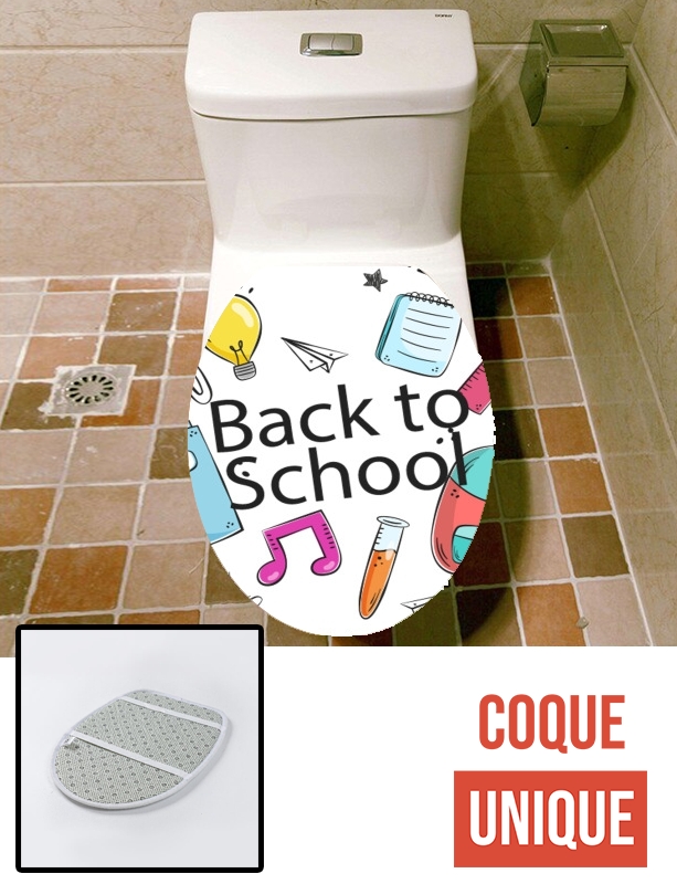 Housse de toilette - Décoration abattant wc Back to school background drawing