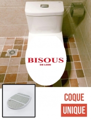 Housse de toilette - Décoration abattant wc Bisous de loin