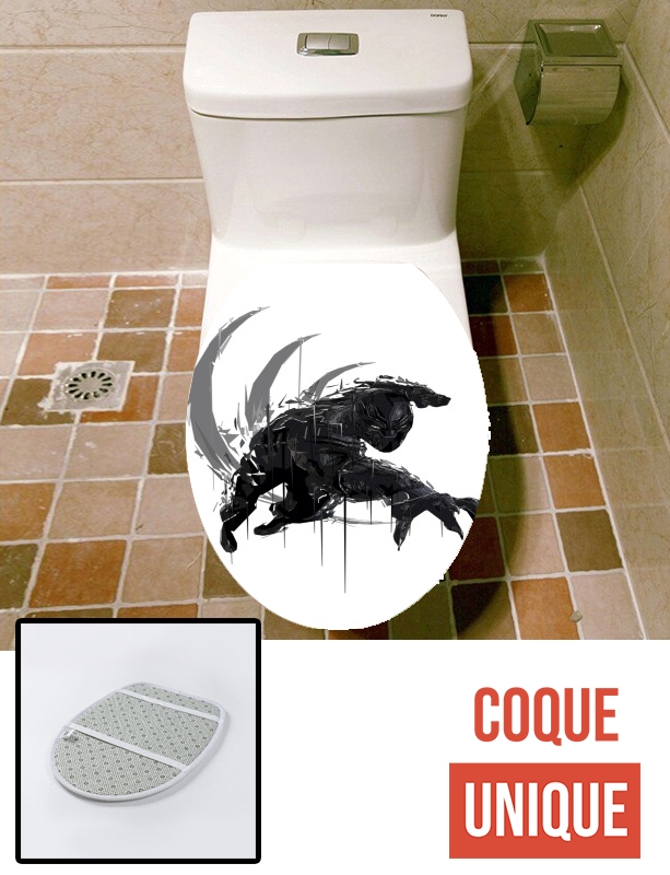 Housse de toilette - Décoration abattant wc Black Panther claw