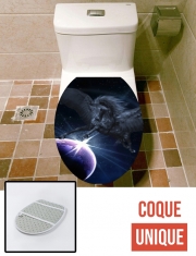 Housse de toilette - Décoration abattant wc Black Pegasus