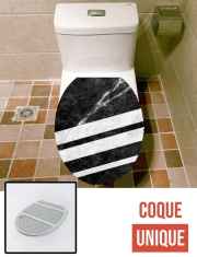 Housse de toilette - Décoration abattant wc Black Striped Marble
