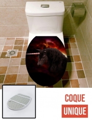 Housse de toilette - Décoration abattant wc Black Unicorn