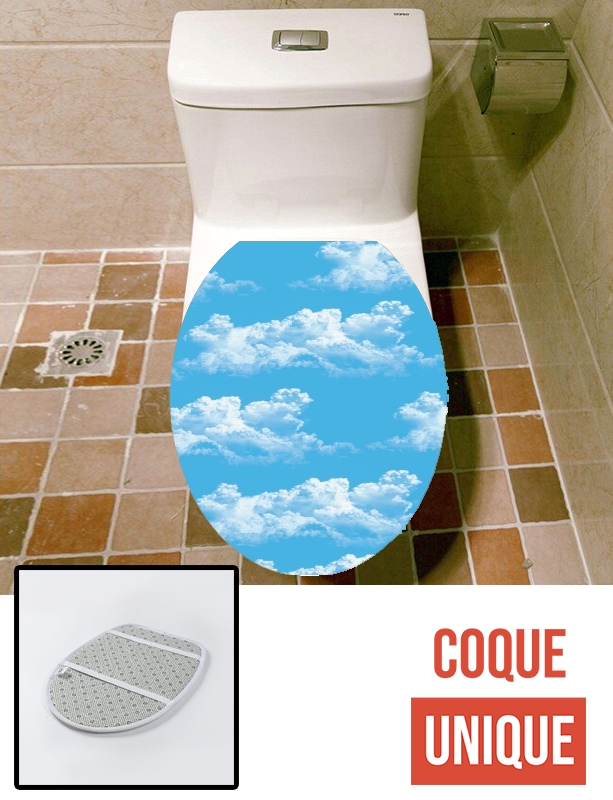 Housse de toilette - Décoration abattant wc Blue Clouds
