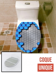 Housse de toilette - Décoration abattant wc Bleu Métallisée Echelle