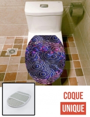 Housse de toilette - Décoration abattant wc Blue pink bubble cells pattern