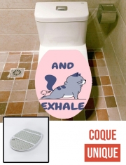 Housse de toilette - Décoration abattant wc Cat Yoga Exhale