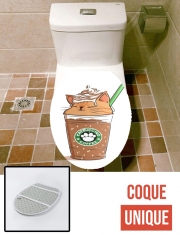 Housse de toilette - Décoration abattant wc Catpuccino Caramel
