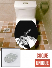 Housse de toilette - Décoration abattant wc chainsaw man black and white
