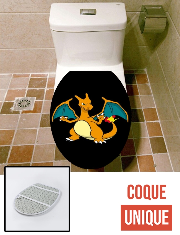 Housse de toilette - Décoration abattant wc Dracaufeu