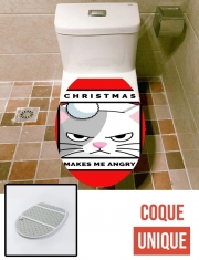 Housse de toilette - Décoration abattant wc Christmas makes me Angry cat