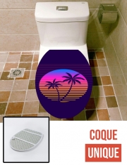 Housse de toilette - Décoration abattant wc Classic retro 80s style tropical sunset