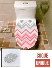 Housse de toilette - Décoration abattant wc colorful chevron in pink