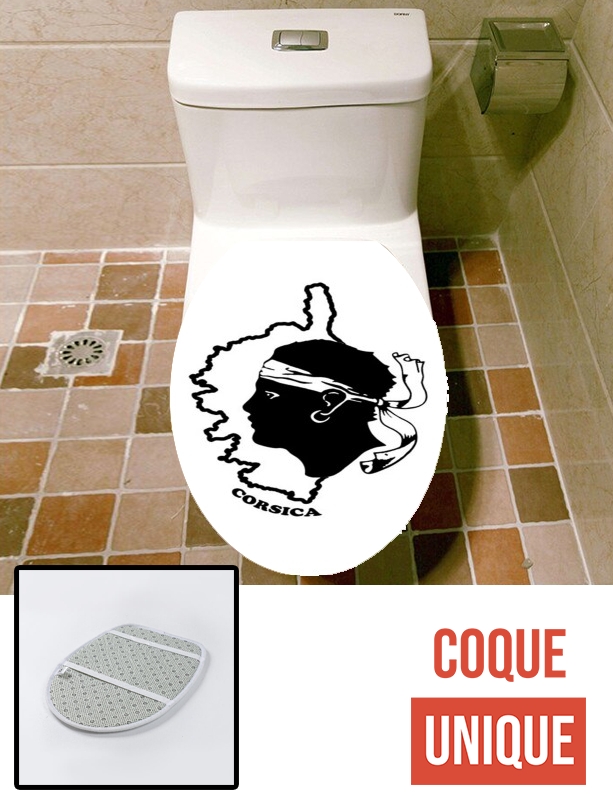Housse de toilette - Décoration abattant wc Corse - Tete de maure