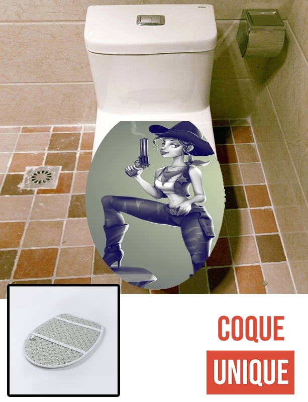 Housse de toilette - Décoration abattant wc Cowgirl